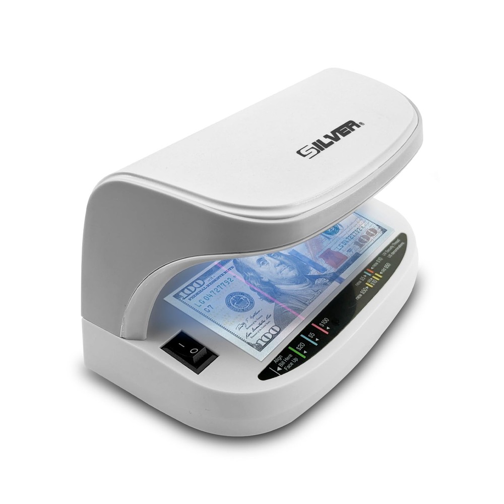 SILVER by AccuBANKER Counterfeit Bill Detector, Card & ID Counterfeit Detecti…