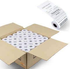 Crisp & Clear 50-Pack 2 1/4″ x 50′ Biodegradable Cash Register Paper Rolls