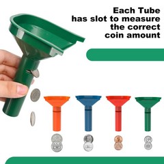Coin Sorter Tray & Tube Set – 4 Color Coded Coin Separators + 100 Assorted Wrapp