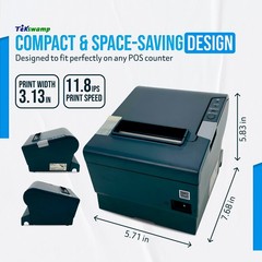 Epson TM-T88V POS Compact Thermal Receipt Printer USB Serial w/ Adapter TESTED