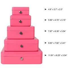 Small Cash Box with Lock and Slot, Locking Money Box, Metal Coin Piggy Bank .