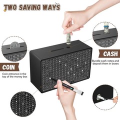 Wooden Money Saving Box Cash Vault Savings Box for 10000 5000 3000 1000 800