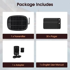 TD175P Pagers for Restaurants, Restaurant Pager System Buzzers, Set with Vibrati