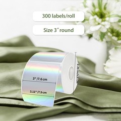 3 Inch Round Holographic Thermal Labels, Color Flower Thermal Sticker Labels …