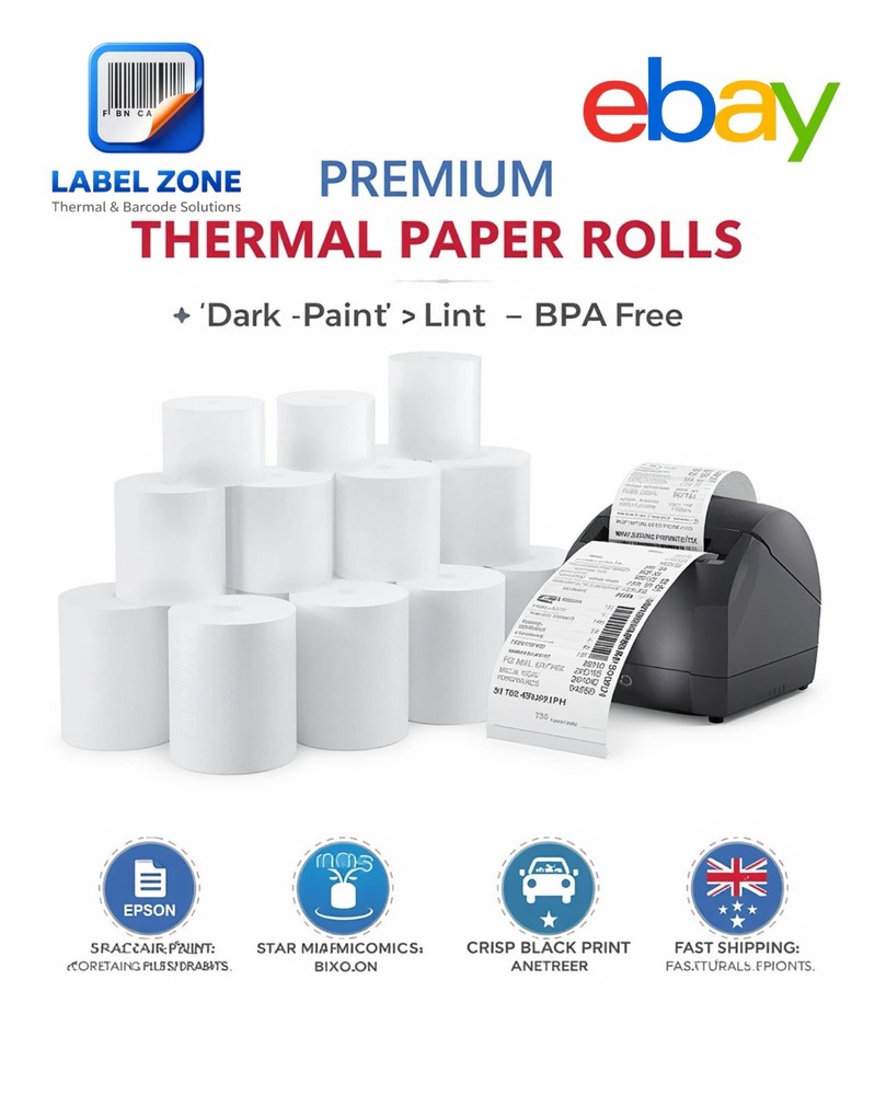 3 1/8″ x 230′ THERMAL POS RECEIPT PRINTER ROLL PAPER BPA FREE USA 50 ROLLS