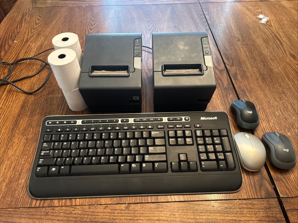 EPSON TM-T88V M244A POS Thermal Receipt Printer LOT OF 2 W/ Extras WORKING READ