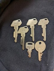 TEC Cash Register Keys – Set of 6 – S, SET, REG, MA, 21N, 205 5L11 series keys