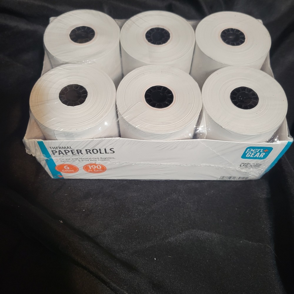 Pen+Gear Thermal Paper Rolls 6 Count 3.12 in x 190 ft Cash Registers Printers