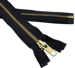 ®#5 Brass – Separating Zipper. Color Black. Made in the USA. (1 Zipper/Pack) (22