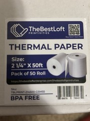 Thermal paper rolls Size: 2 1/4 X 50 Pack Of 50 rolls
