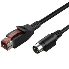 24V Powered USB to DIN 3 Pin 3P Power Cable for POS System IBM Scanner Printer