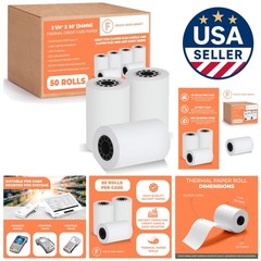 High Brightness 50 Count Thermal Paper Rolls 2 1/4″ x 50′ for Credit Cards