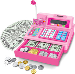 Calculator Cash Register Toy Gift for Kids Age 3, 4, 5, 6, 7, 8+ Year Old, 103 P