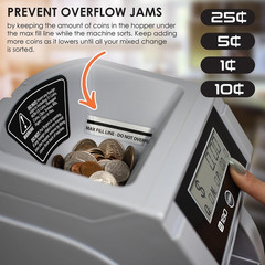 Nadex S180 Digital Coin Sorter and Counter – Displays Total and Denomination