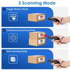 Eyoyo 2D Wireless Bluetooth Barcode Scanner Inventory Reader for Android iOS PC