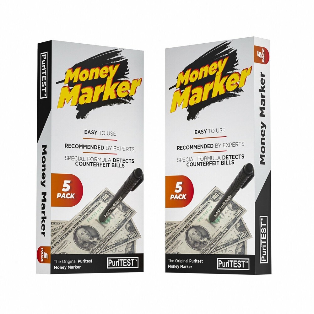 5 Pack Counterfeit Money Detector Pen Marker Fake Dollar Bill Currency Check