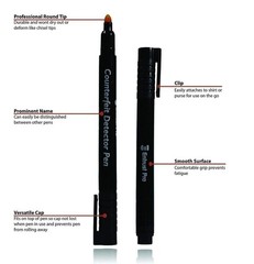 Counterfeit Money Detector Pen Marker (5 Pack ) Chisel Tip