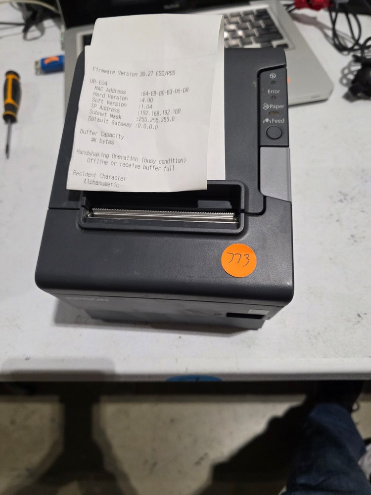 EPSON TM-T88V M244A Pos USB Thermal Receipt Printer No Power Supply #773