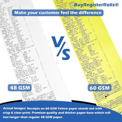 Yellow Thermal Paper (50 Rolls/Case) 3 1/8 X 220 Thermal Paper Receipt Rolls
