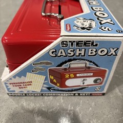 Steel Cash Box with Double Locks Combination & Key New