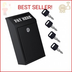 Sumerfnt Locking Cash Box with Slot, Metal Money Donation Box with Lock and 4 Ke