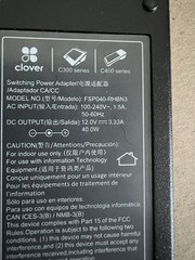 12V Original Clover C300 C400 Series POS System AC Adapter Power Supply Cord
