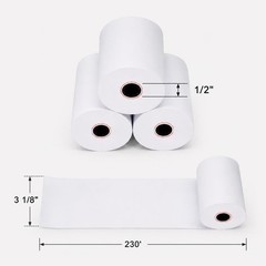 FungLam Thermal Receipt Paper Rolls 3-1/8 x 230ft, 10 rolls 10 Rolls, White