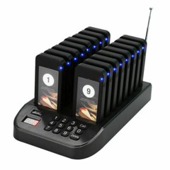 Restaurant Pager Calling Button Keypad+16 Receiver Wireless Paging Queue System