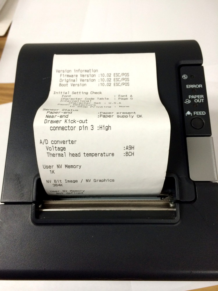 Epson Top of the line TM-T88IV Grey Perfect Refurb w Power Supply M129H Serial