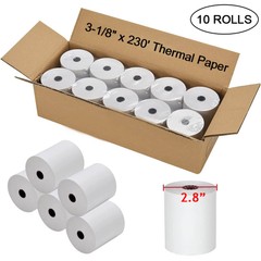 3-1/8″ x 230′ Thermal POS Receipt Paper 10 Rolls Credit Card Cash Register Paper