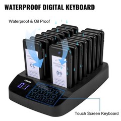 16-Person Wireless Call System 98 Beepers Support Touch Vibration Flash Sound