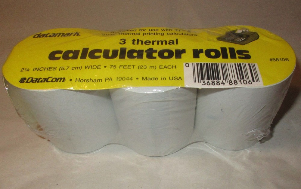 Vintage Datamark 3 Thermal Calculator Rolls 2,1/4 inches x 75 feet each #88106