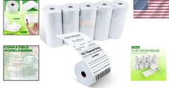 Thermal Receipt Paper 3 1/8 Inch x 230 Feet 10 Rolls Biodegradable Glossy Finish