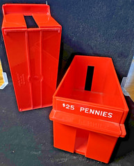 $25 Dollar Penny Holders – Red/Hard Plastic Tray – Excellent Condition