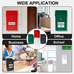 Money Drop Box with Lock & Slot, Metal Cash Collection & Suggestion Box for F…