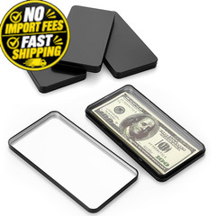 Hipiwe Metal Rectangular Cash Box with Lid – 4 Packs Currency Small, Black