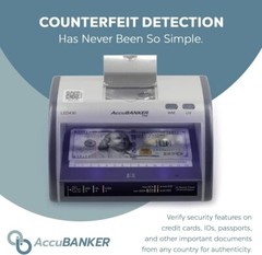 AccuBANKER LED430 6-Point Counterfeit Detector Multi Currency w/stand, UL Listed