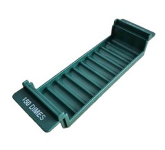 $50 Dimes Bank Plastic Coin Green Tray Corprate Express CEB81002