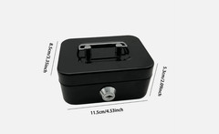 Small Cash Box with Money Tray and Lock, Metal Cash Lock Box with Key