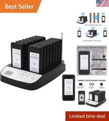 Restaurant Pager System, 16 Wireless Buzzers for Restaurant, Set with Vibrati…