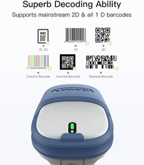 Bluetooth Barcode Scanner, 2D Wireless Barcode Scanner, Bluetooth 5.0 and 2.4…