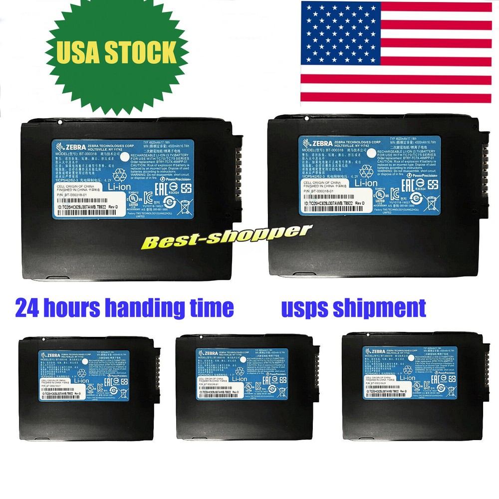 5pcs BT-000318-01 New Genuine Battery for Zebra TC77 TC55 TC70 TC72 TC75AH serie