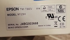 Epson TM-T88IV M129H Receipt Printers W/ Power Supply Good Condition