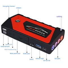 12V Car Jump Starter 18000mAh Power Bank Durable Auto