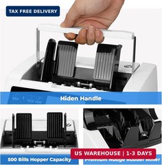 MUNBYN IMC01 Bank Grade Money Counter Machine Mixed Denomination, 2CIS/UV/IR/MG/