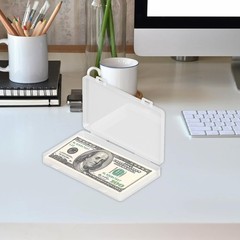 QoTang 10 PCS Paper Money Storage Case, 6.5 x 3.3 x 0.7 inches, Transparent