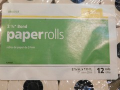 Office Max 2 1/4″ Bond Paper Rolls (11) 130′ Rolls