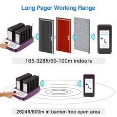 Pager Restaurant System 16 Buzzers Vibration Flashing Wireless Calling Guest …
