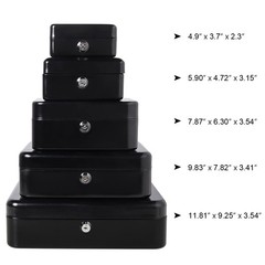 Mini Metal Cash Box Small Cash Box with Money Slot, Key Lock and Handle