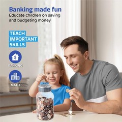 Piggy Bank for Kids, Adults, M&R Digital Coin Counting Bank with LCD Counter,…